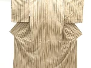 縞織り出し手織り紬着物